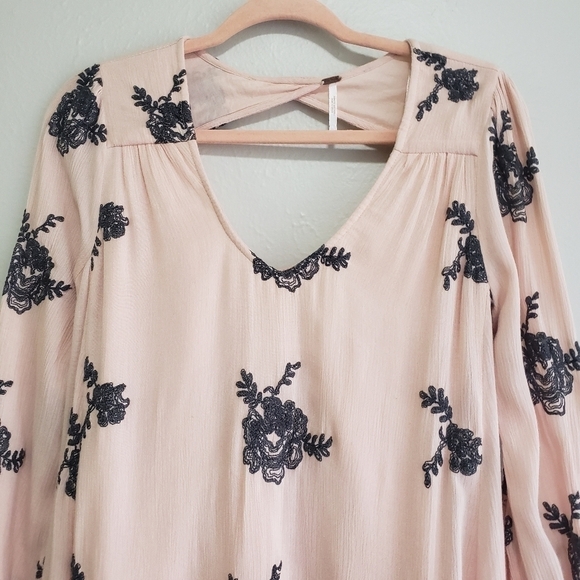Free People Emma Embroidered Swing Dress in Light Pink - Picture 5 of 16